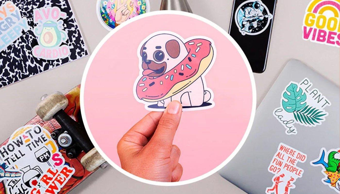 pug donut sticker design